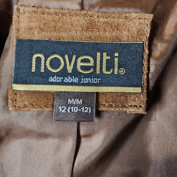 Vintage novelti Suede Jacket Full Zip Brown Size Medium Coastal Cowgirl - Picture 12 of 16